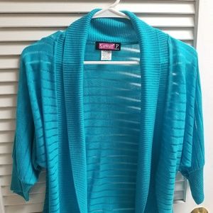 Never worn blue short sleeve cardigan size medium